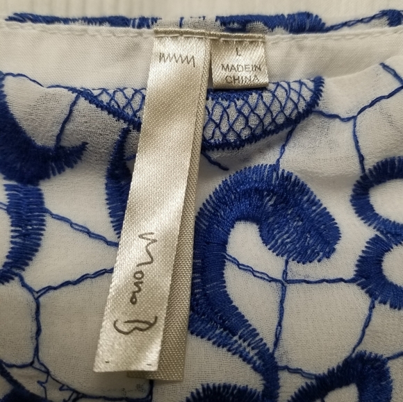 Mono B Cobalt Blue Embroidered Skirt Size Large - Picture 5 of 6